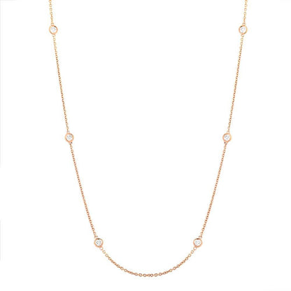 14k Yellow Gold 18'' Diamonds By The Yard Chain - 0.77ct