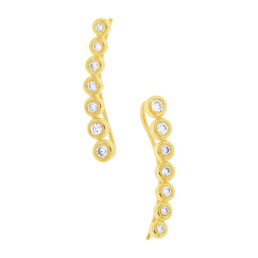 14k Yellow Gold Diamond Ear Crawler Earring