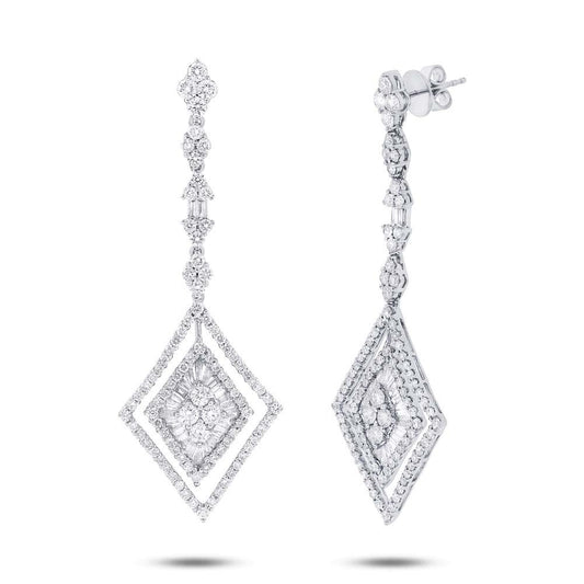 18k White Gold Diamond Earring - 4.98ct