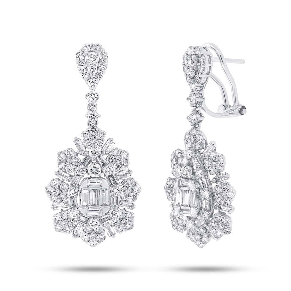 18k White Gold Diamond Earring - 3.26ct