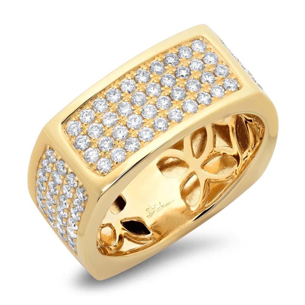 14k Yellow Gold Diamond Men's Ring Size 11.5 - 1.62ct