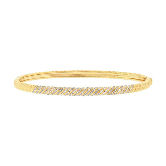 14k Yellow Gold Diamond Bangle - 0.48ct