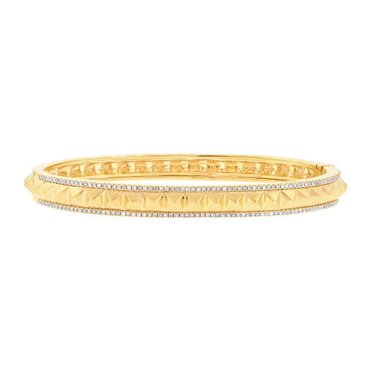 14k Yellow Gold Diamond Bangle - 0.50ct