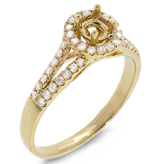 14k Yellow Gold Diamond Semi-mount Ring - 0.29ct