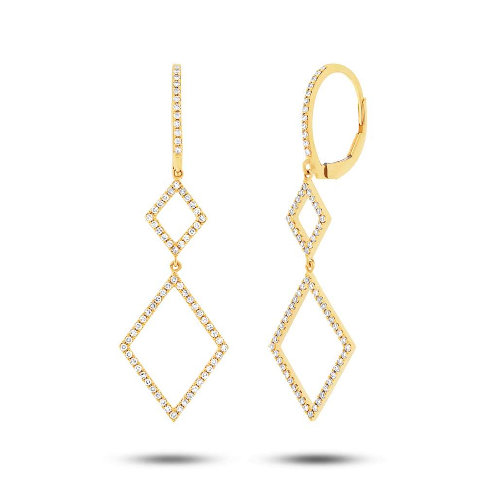 14k Yellow Gold Diamond Earring - 0.44ct