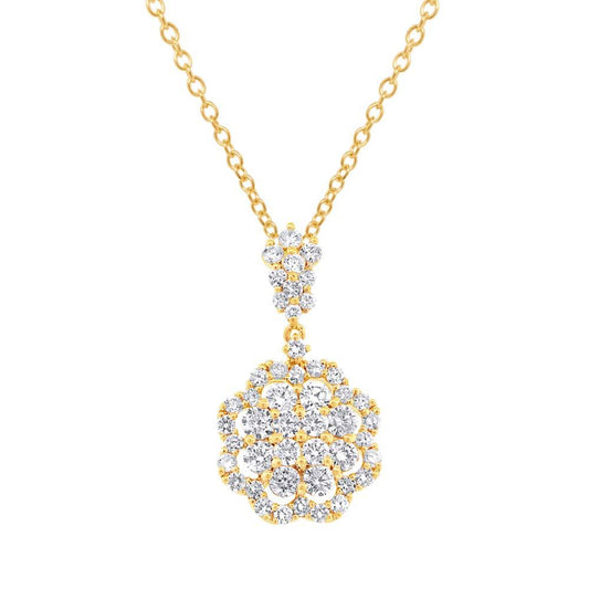 18k Yellow Gold Diamond Pendant - 1.54ct