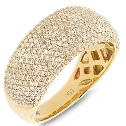 14k Yellow Gold Diamond Pave Lady's Ring - 0.87ct