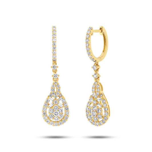 18k Yellow Gold Diamond Earring - 1.50ct