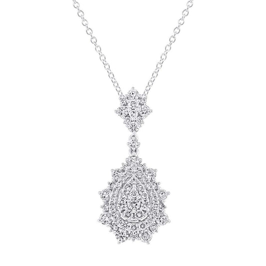 18k White Gold Diamond Pendant - 1.93ct
