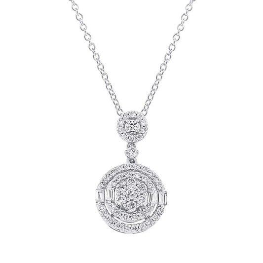 18k White Gold Diamond Pendant - 1.18ct