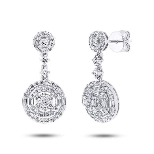 18k White Gold Diamond Earring - 1.57ct