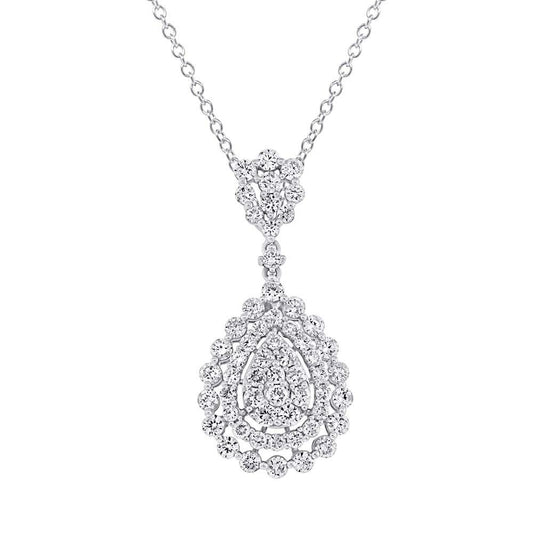 18k White Gold Diamond Pendant - 2.00ct