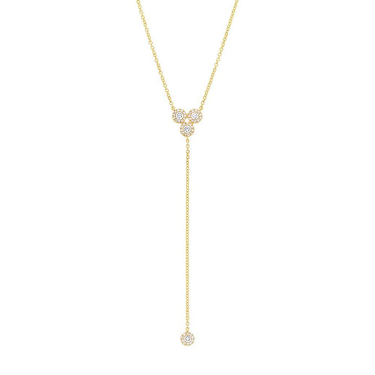 14k Yellow Gold Diamond Lariat Necklace - 0.31ct