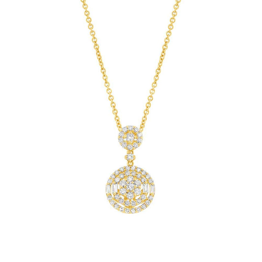 18k Yellow Gold Diamond Pendant - 1.05ct