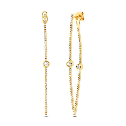 14k Yellow Gold Diamond Ear Jacket Earring