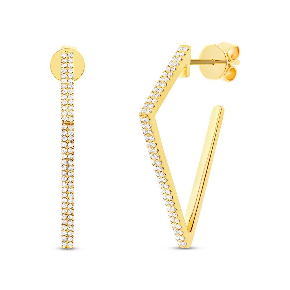 14k Yellow Gold Diamond Earring - 0.32ct