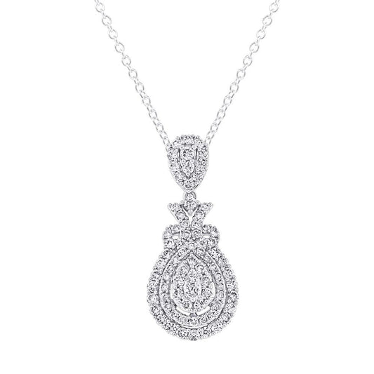 18k White Gold Diamond Pendant - 1.48ct