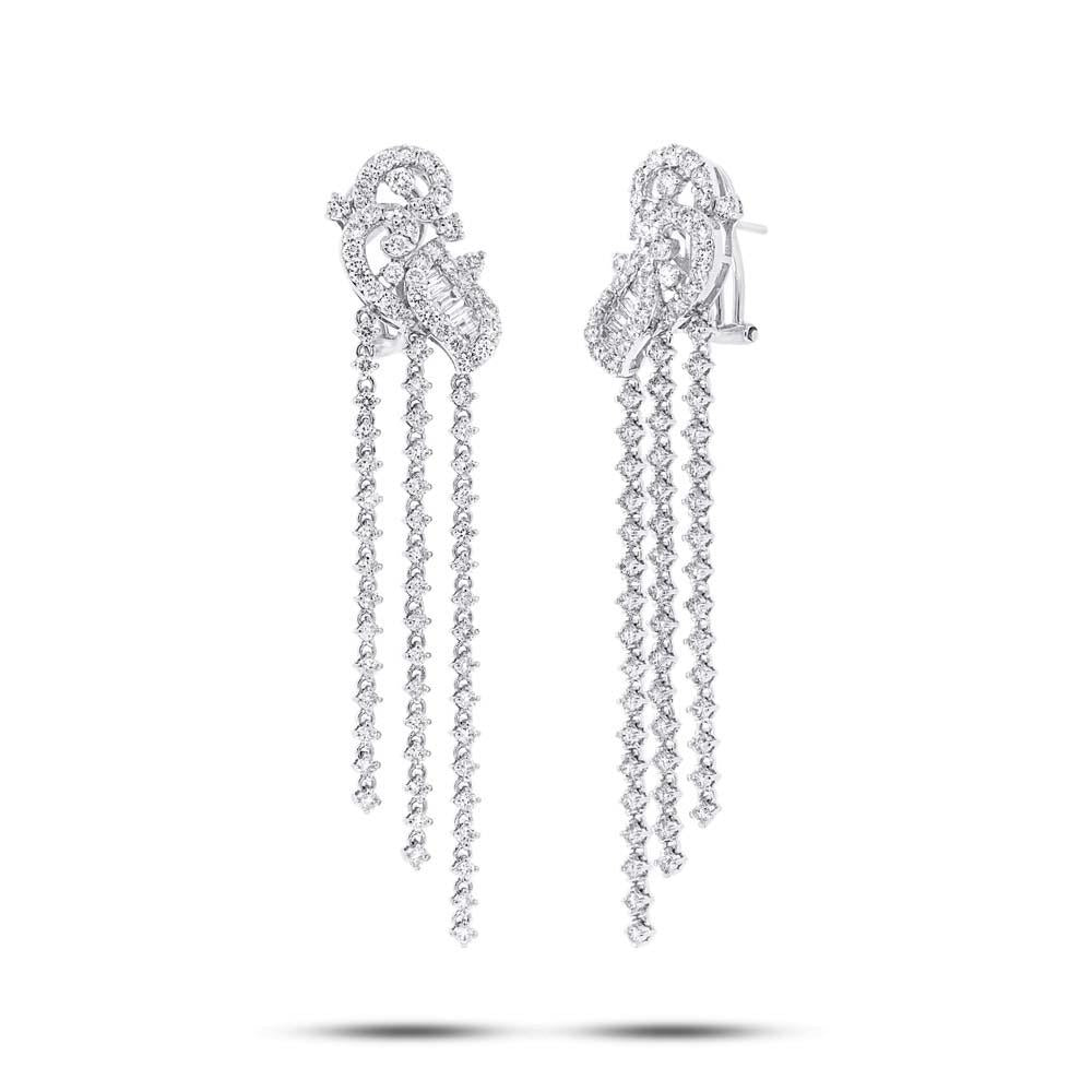 18k White Gold Diamond Chandelier Earring - 4.78ct