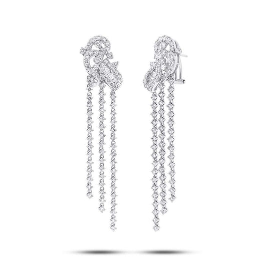 18k White Gold Diamond Chandelier Earring - 4.78ct