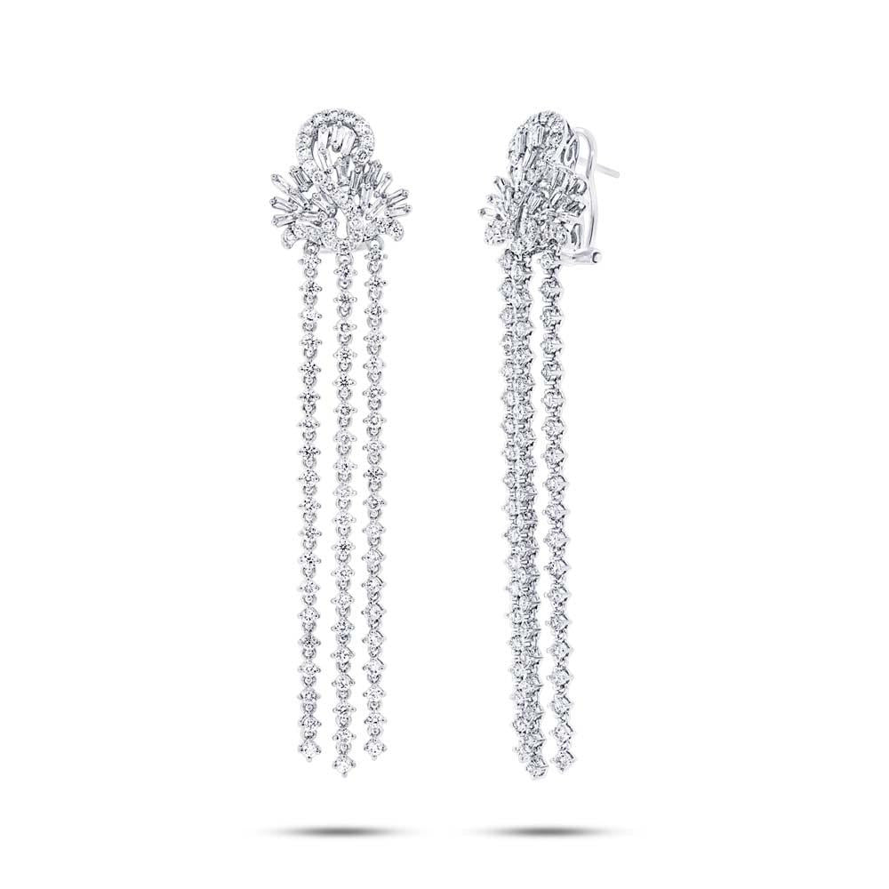 18k White Gold Diamond Chandelier Earring - 5.11ct