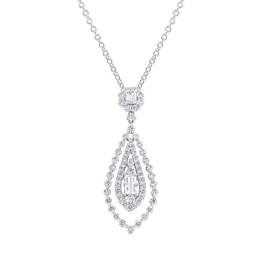 18k White Gold Diamond Pendant - 1.93ct