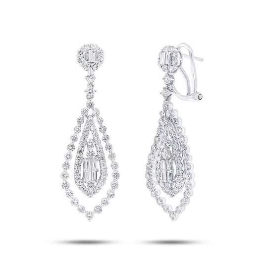 18k White Gold Diamond Earring - 2.91ct