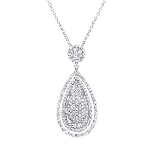 18k White Gold Diamond Pendant - 4.63ct