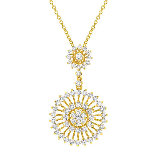 18k Yellow Gold Diamond Pendant - 2.66ct