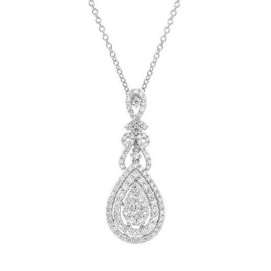 18k White Gold Diamond Pendant - 2.37ct