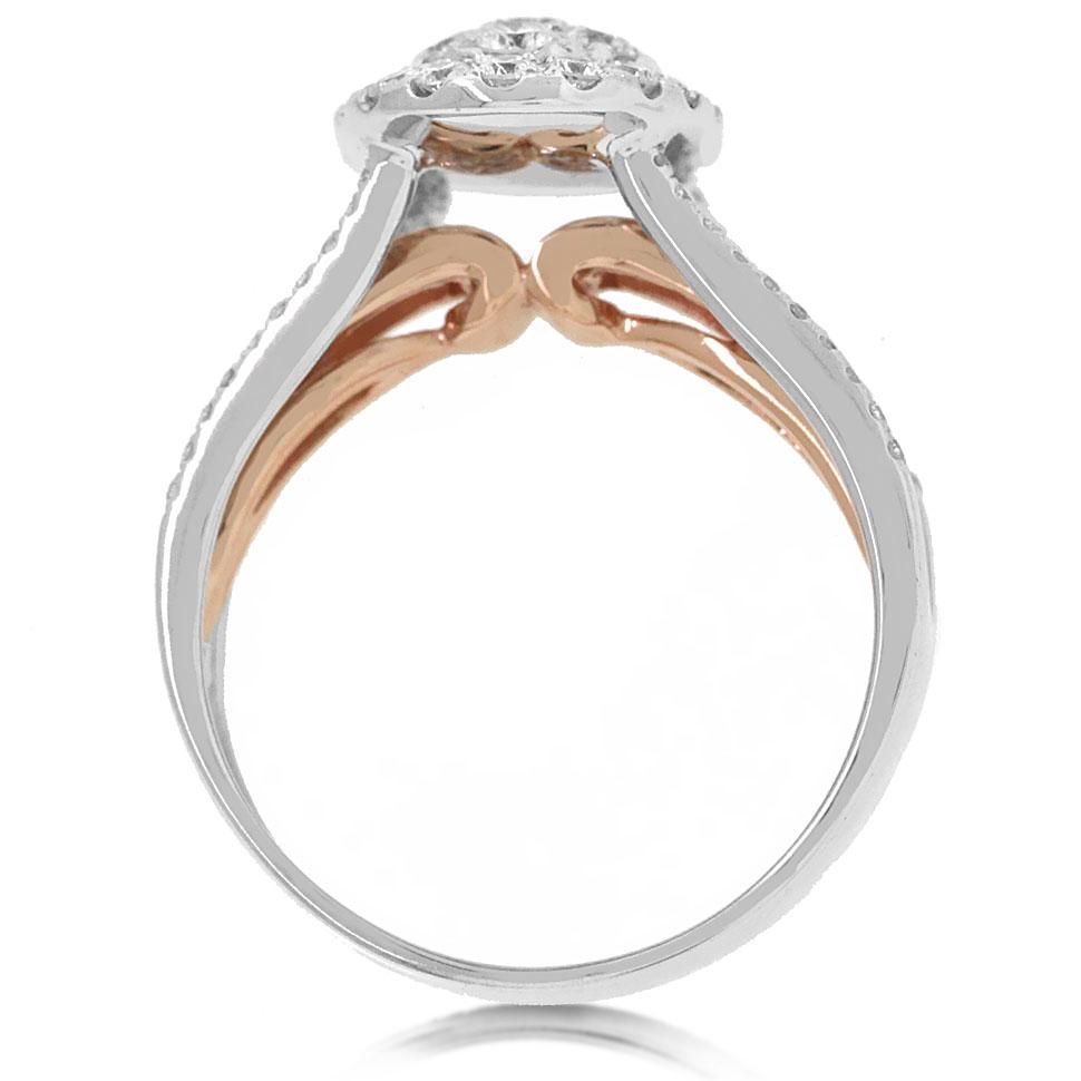 14k Two-tone Rose Gold Diamond Lady's Ring - 1.23ct