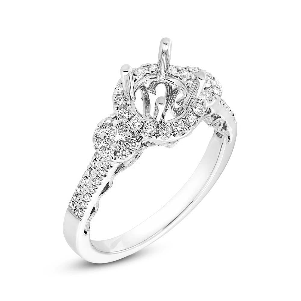 14k White Gold Diamond Semi-mount Ring - 0.46ct