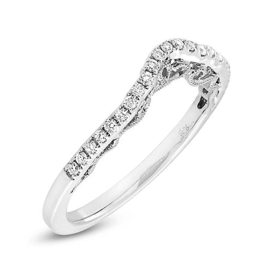 14k White Gold Diamond Shadow Band - 0.20ct