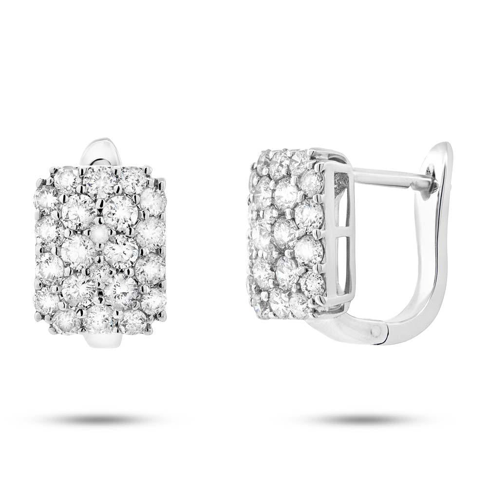 18k White Gold Diamond Pave Earring - 1.05ct