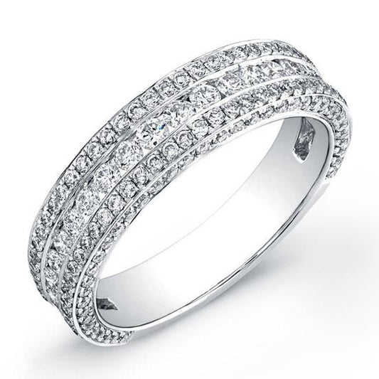 18k White Gold Diamond Lady's Band Size 7 - 1.30ct