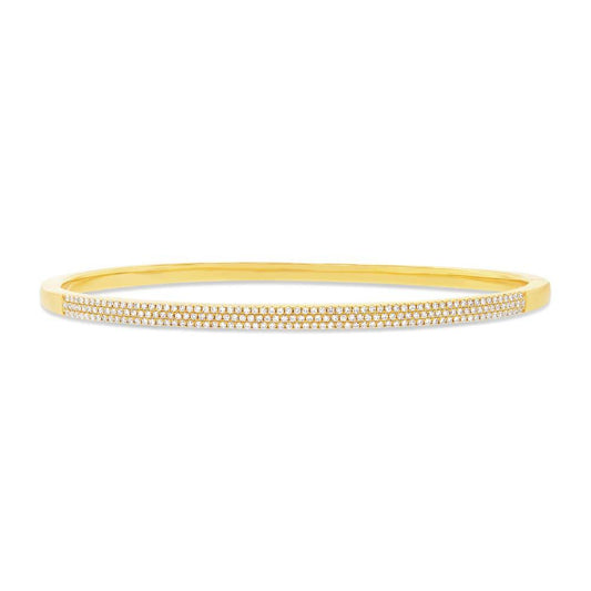 14k Yellow Gold Diamond Pave Bangle - 0.52ct