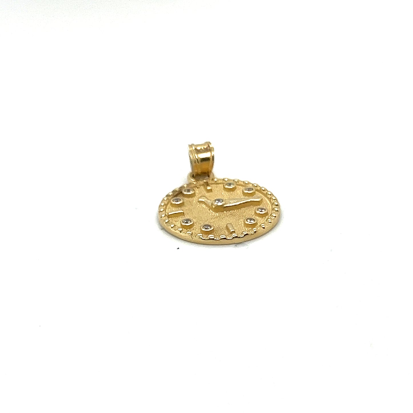 Yellow Gold Diamond Clock Pendant