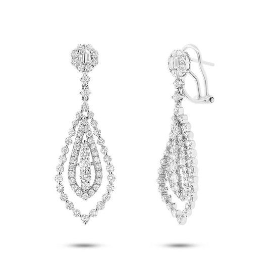 18k White Gold Diamond Earring - 2.90ct