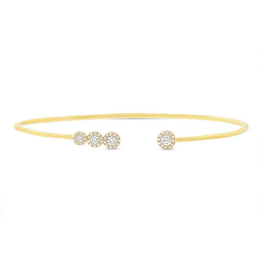 14k Yellow Gold Diamond Bangle - 0.31ct