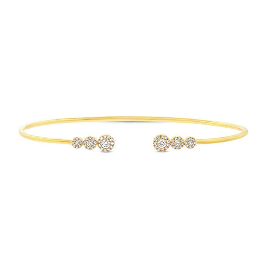 14k Yellow Gold Diamond Bangle - 0.32ct