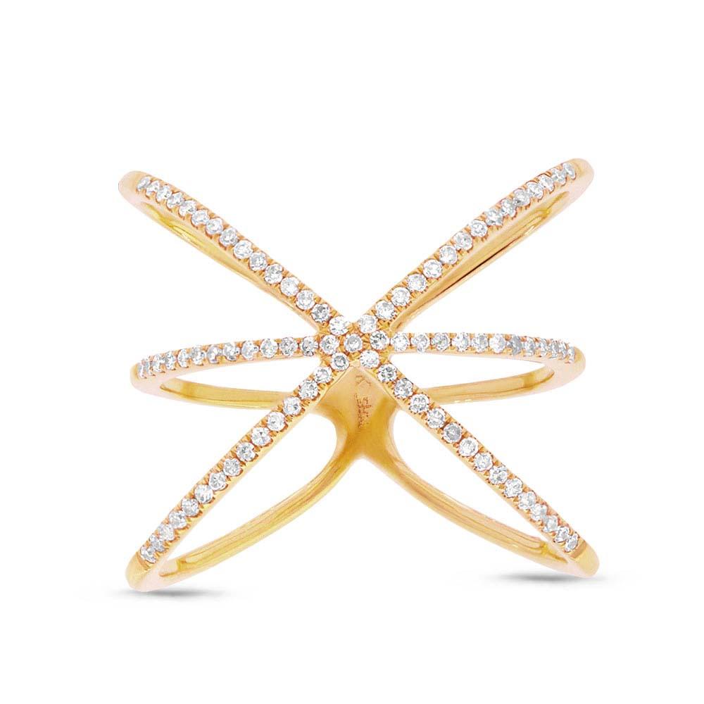 14k Yellow Gold Diamond Lady's Ring Size 6 - 0.28ct