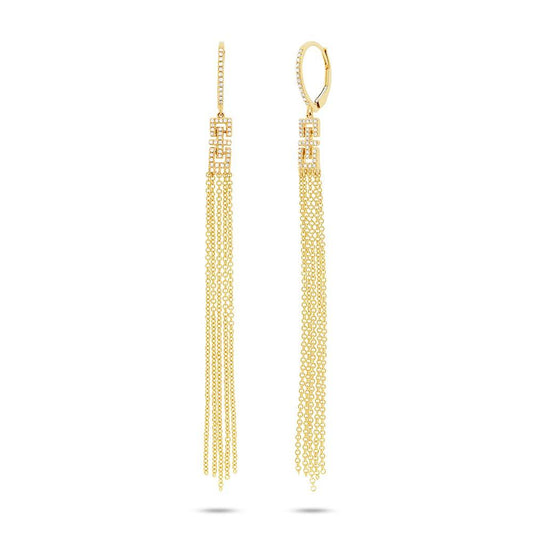 14k Yellow Gold Diamond Fringe Earring - 0.24ct