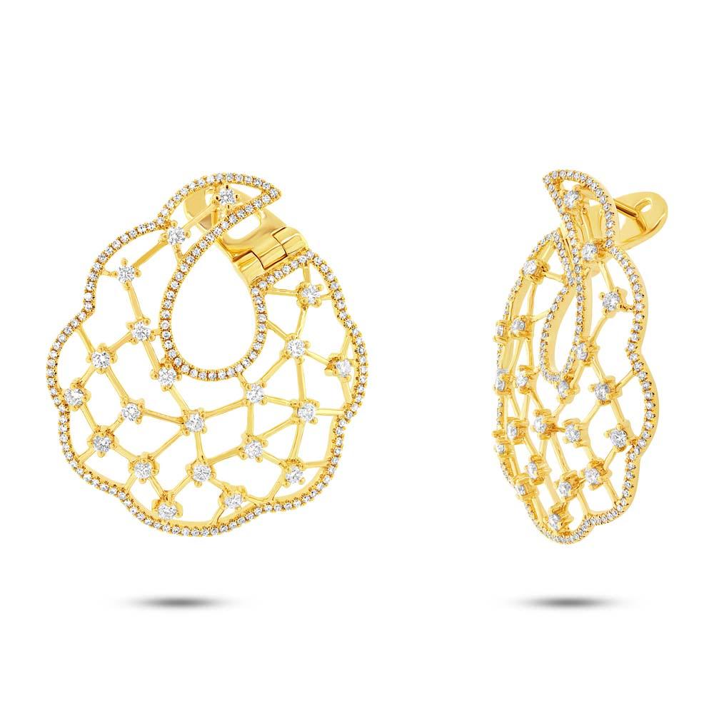 14k Yellow Gold Diamond Earring - 1.54ct