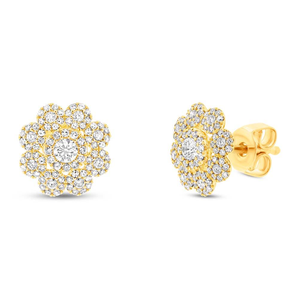 14k Yellow Gold Diamond Earring - 0.65ct