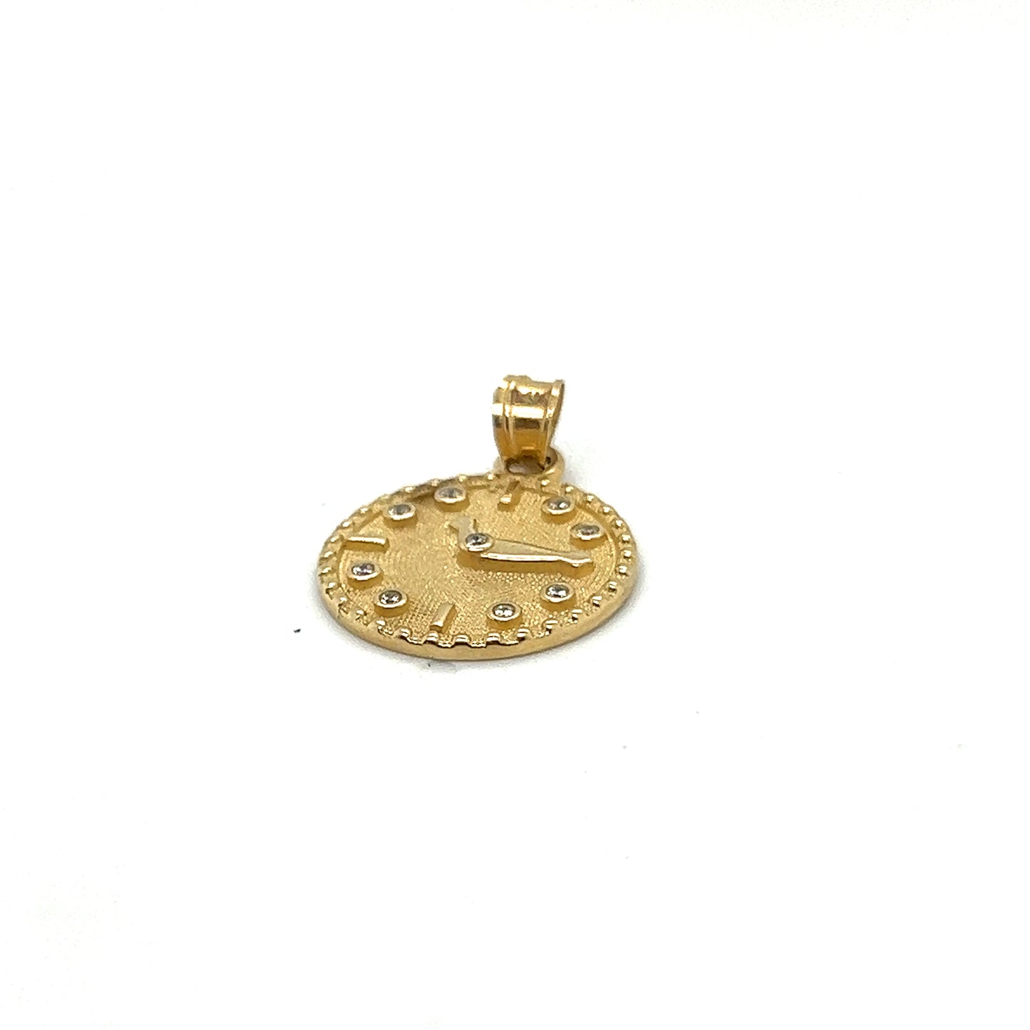 Yellow Gold Diamond Clock Pendant