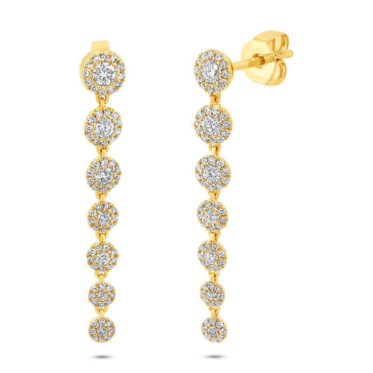 14k Yellow Gold Diamond Earring - 0.80ct