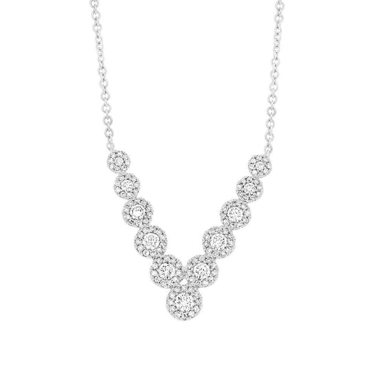 14k White Gold Diamond V Necklace - 0.70ct V0055