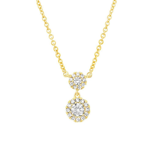 14k Yellow Gold Diamond Pendant - 0.15ct