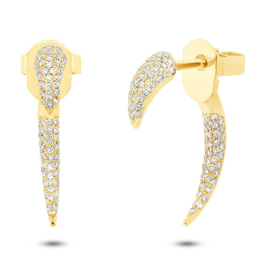14k Yellow Gold Diamond Ear Jacket Earring