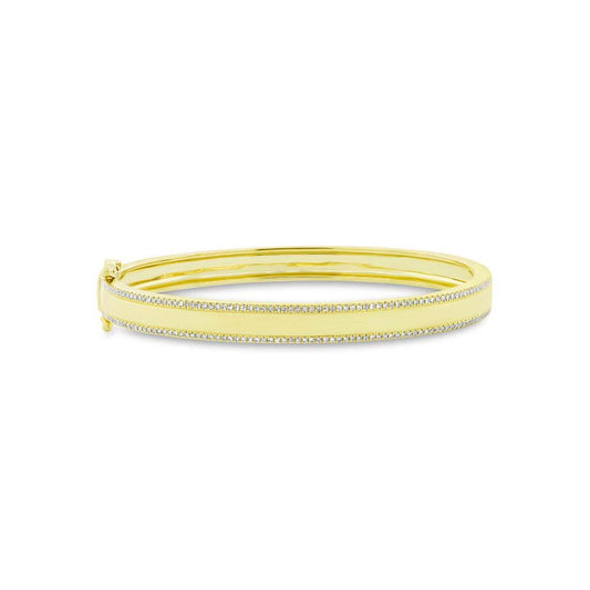 14k Yellow Gold Diamond ID Bangle - 0.47ct
