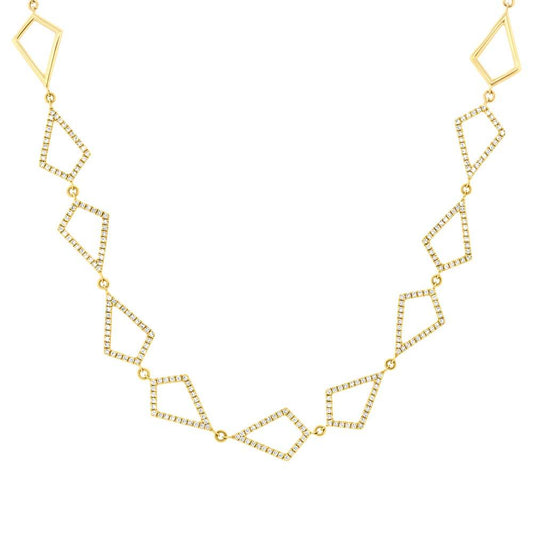 14k Yellow Gold Diamond Pave Choker Necklace - 0.56ct